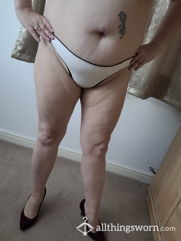 White Cotton Thong