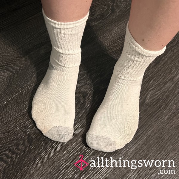 White Crew Length Socks