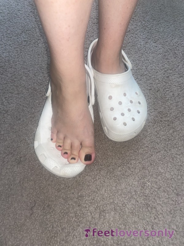 White Dirty Stinky Crocs