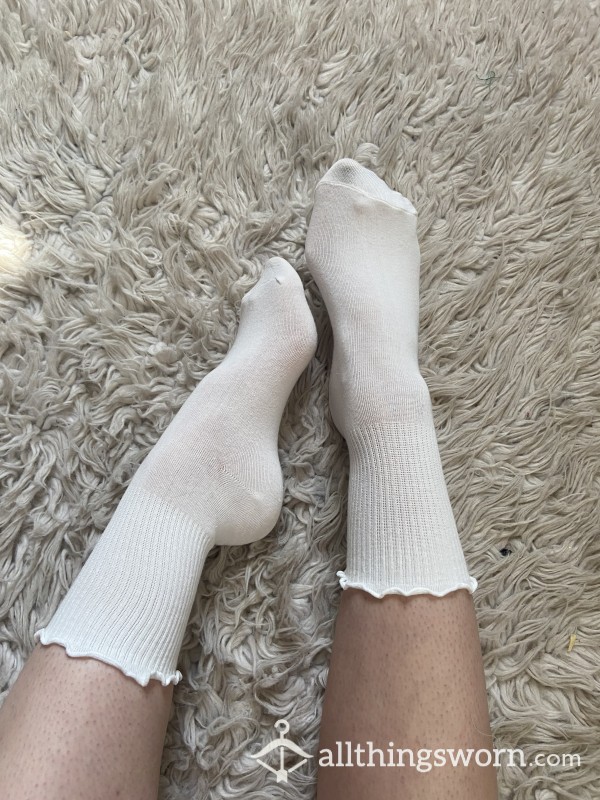 White Frilly Socks