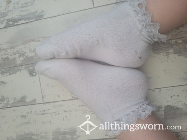 White Frilly Socks