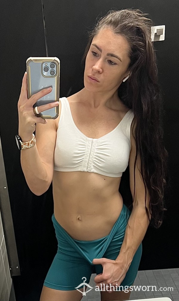 White Front-snap Sports Bra