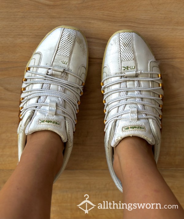 White & Gold Sneakers