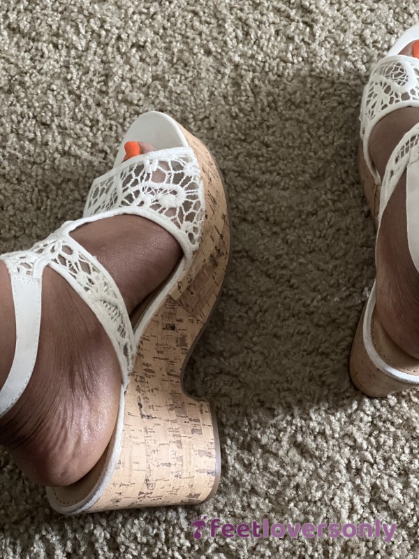 6 White Heels On S**y Feet……Pics