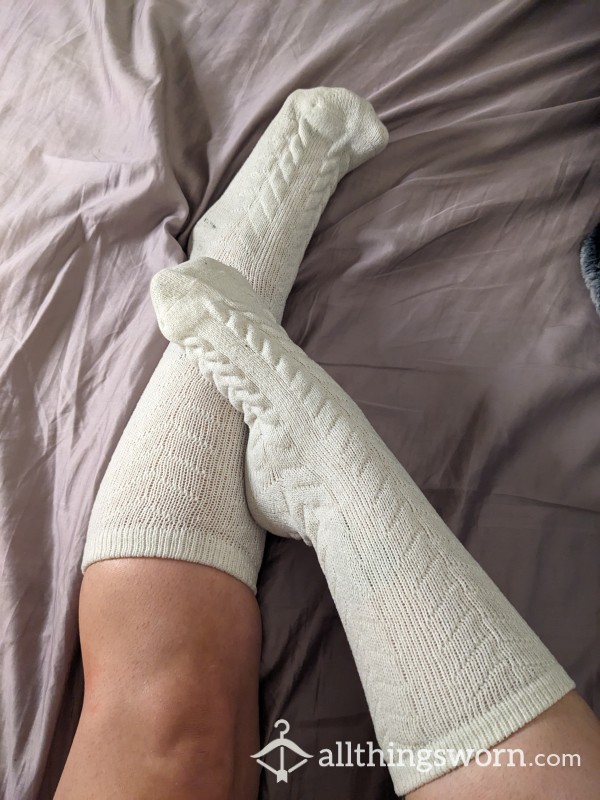 White Knit Socks