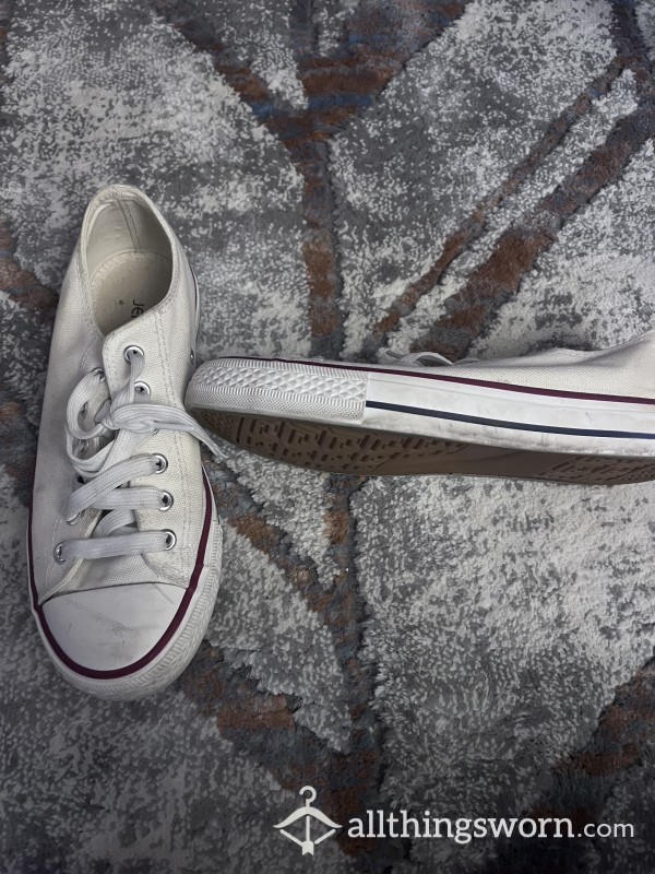 White Knock Off Converse