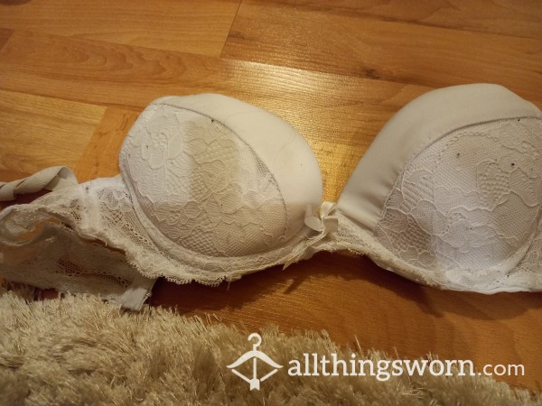 White Lace Bra  Well Worn