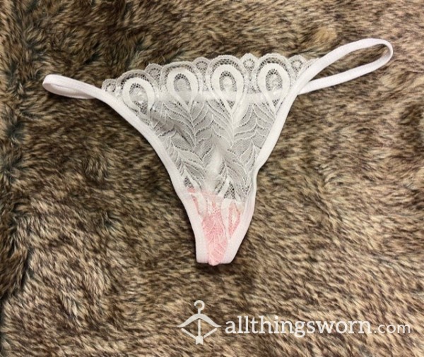 White Lace Thongs