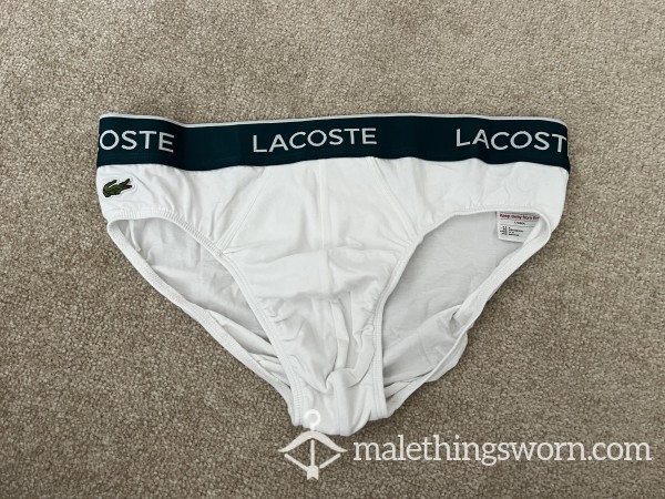 White Navy Lacoste Medium Briefs