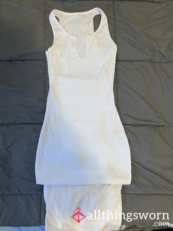 HEAVILY STAINED/p**d On White Party Dress