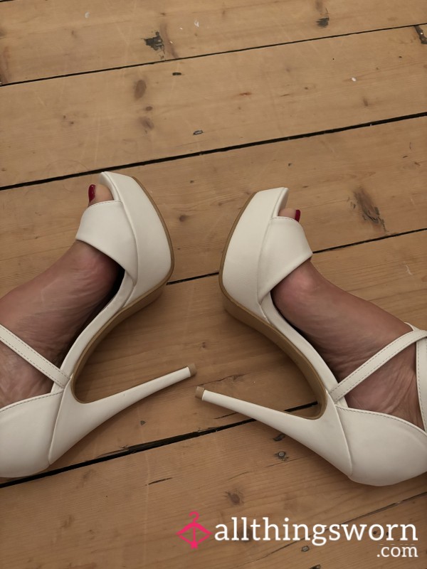 White Platforms Size 6