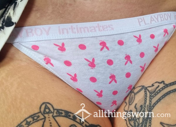 SALEWhite Playboy Intimates Thong 🐰