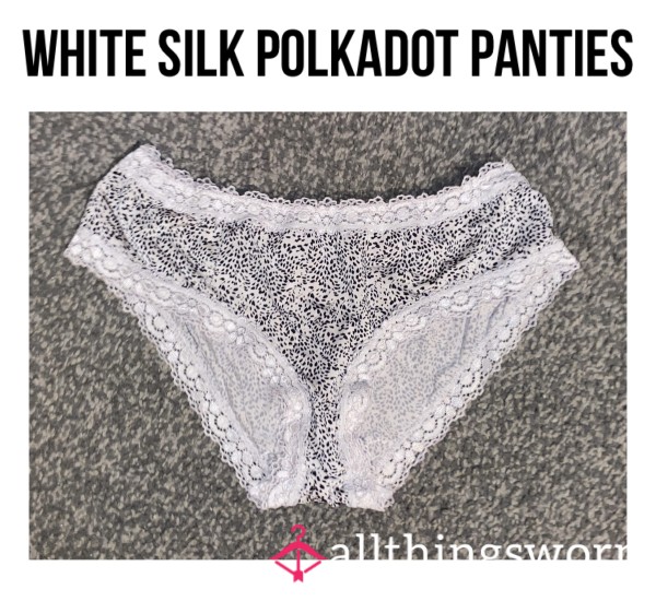 White Silk Polkadot Panties🤍