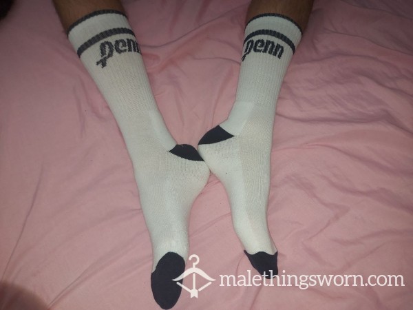 White Socks Long Calzini Bianchi Cotone Con Scritte Socken Chaussettes