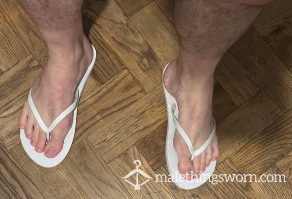 White Used Flip Flops