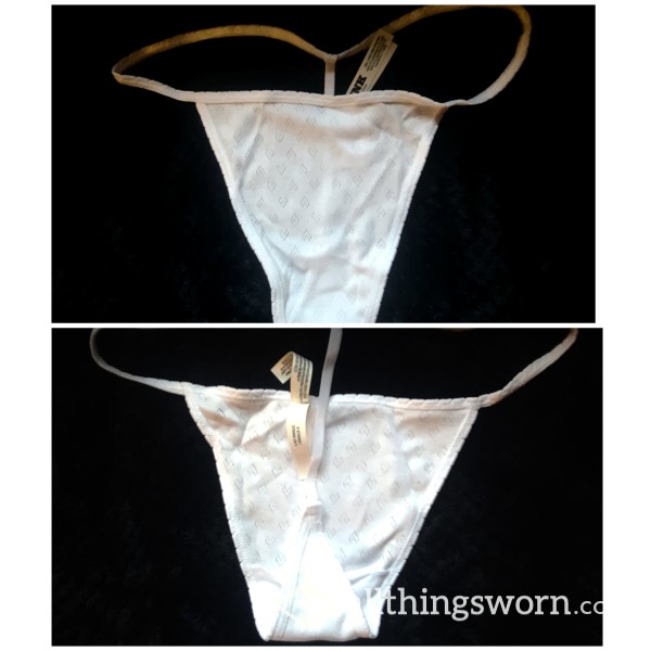 White VS Pink Brand V-String, XXL