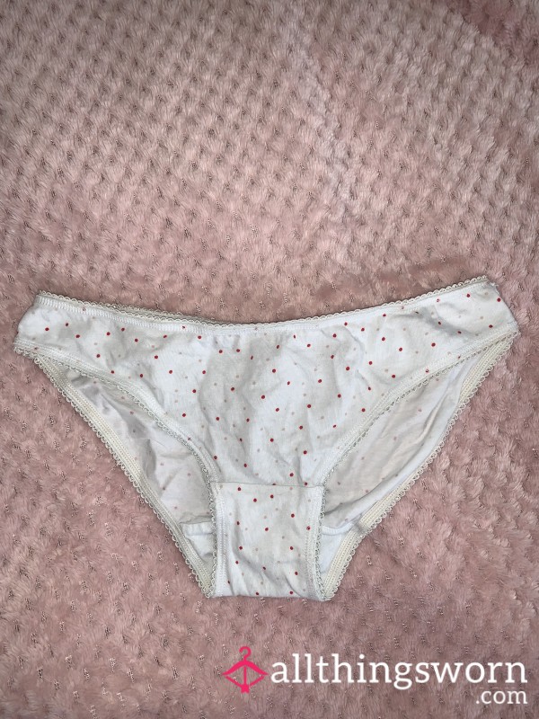 White With Red Polka Dot Teen Panties