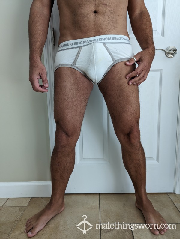 White Worn Out Calvin Klein's Briefs