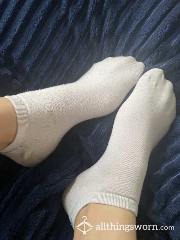 White Worn Socks