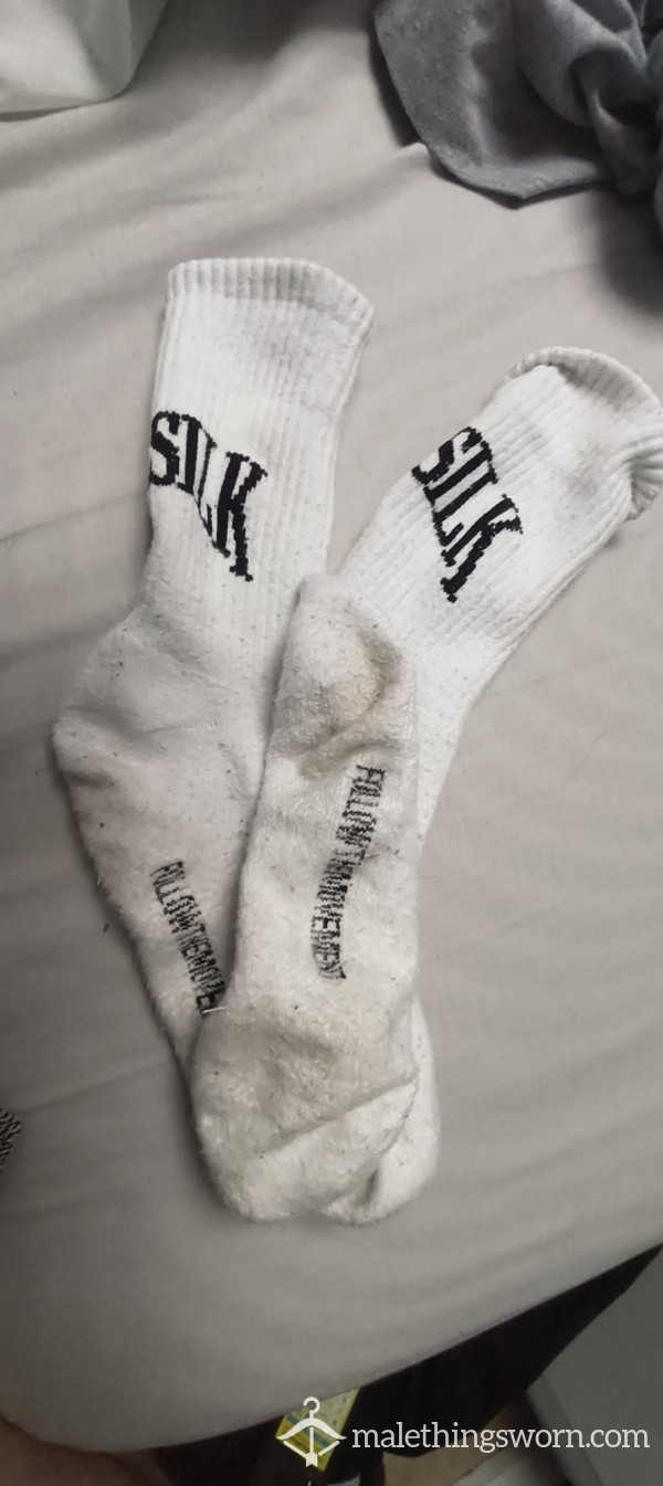 White Worn Socks