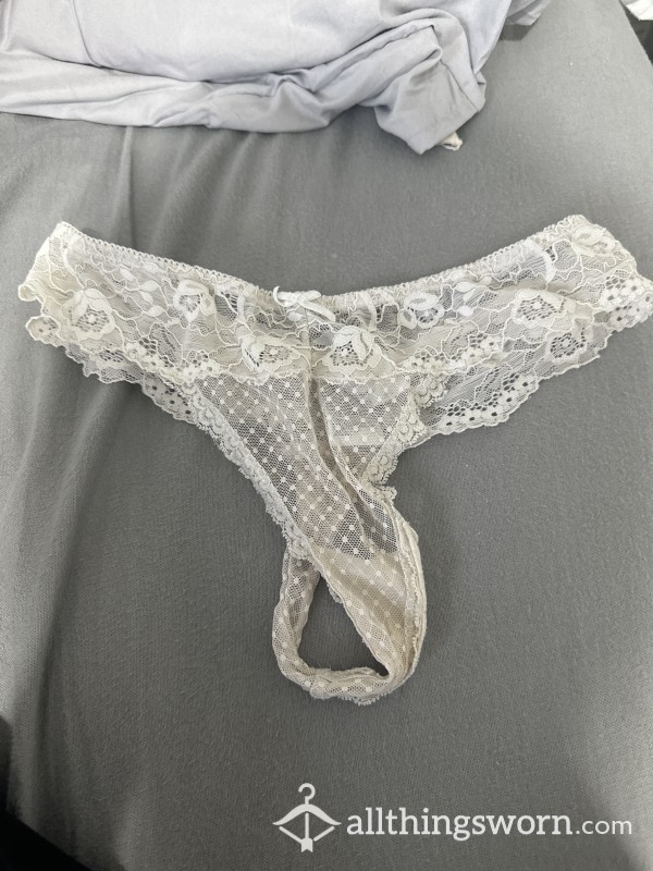 White Worn Thong