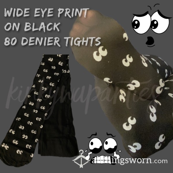 Wide-Eyes On 80 Denier Black Tights - Includes 2-day Wear & U.S. Shipping