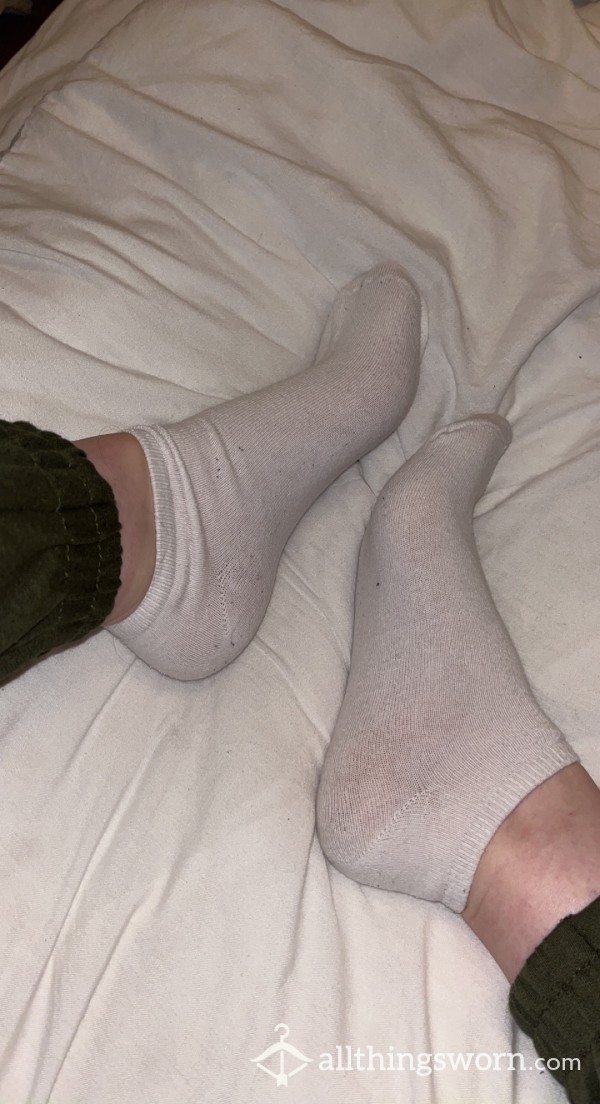 Worn White Trainer Socks 🧦