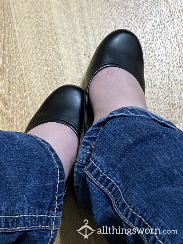 Worn 8W Safe T Step Black Wedge Work Shoes