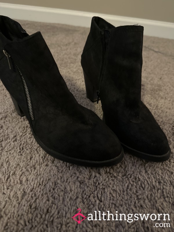 Worn Black Booties