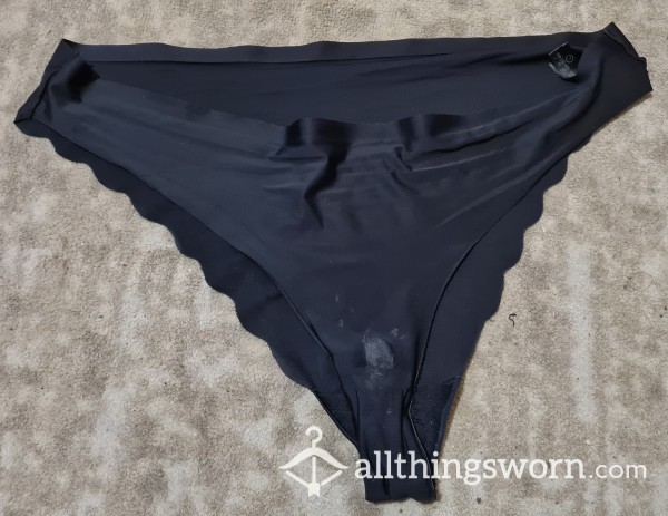 Worn Black Slinky Panties