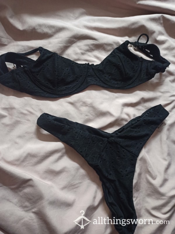 Worn Black Swim Suit Medium