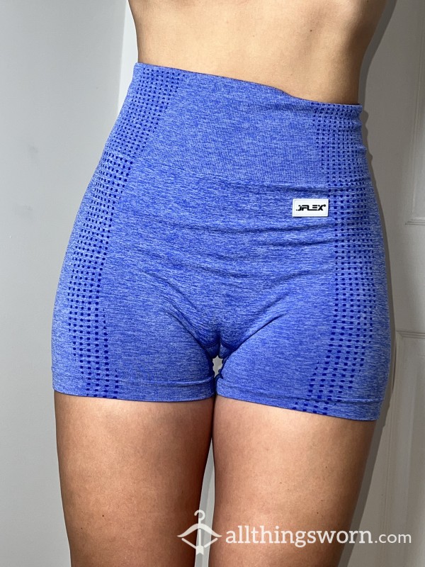 Worn Blue Gym Short Leggings