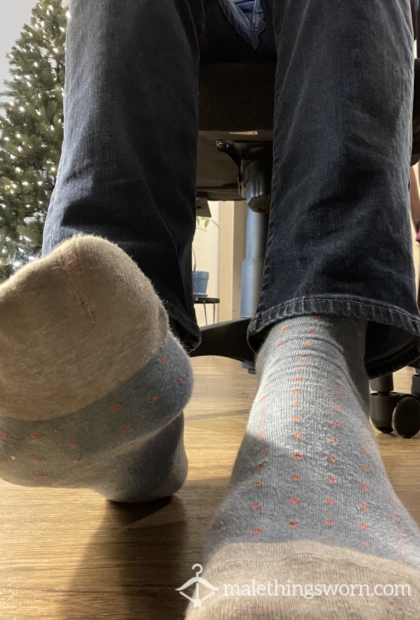 Worn Blue J Crew Socks