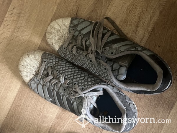 Worn Dirty Adidas Superstar Trainers