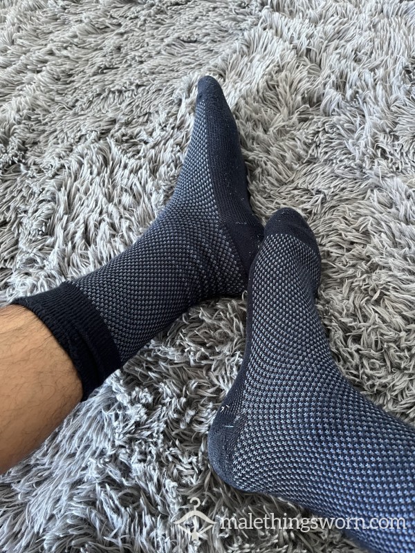 Worn Dress Socks Blue