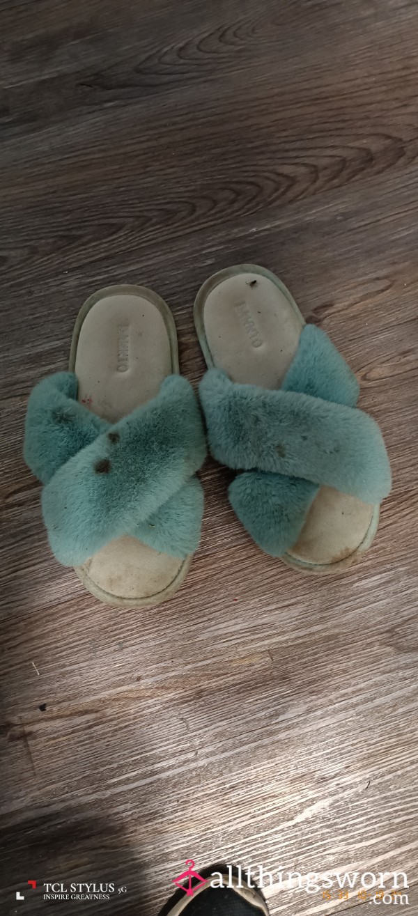 Worn Fuzzy Slippers