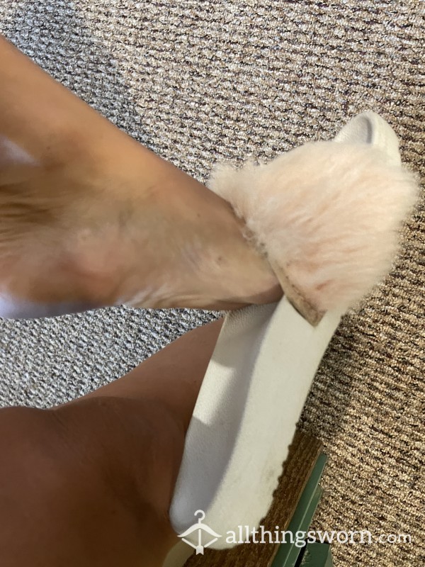 Worn In Ugg Furry Slides