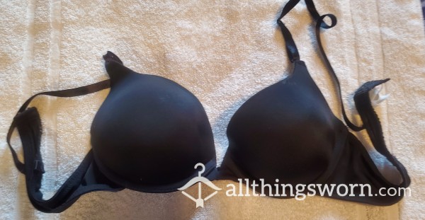 Worn Out Black Satin Bra - CUSTOM WEAR