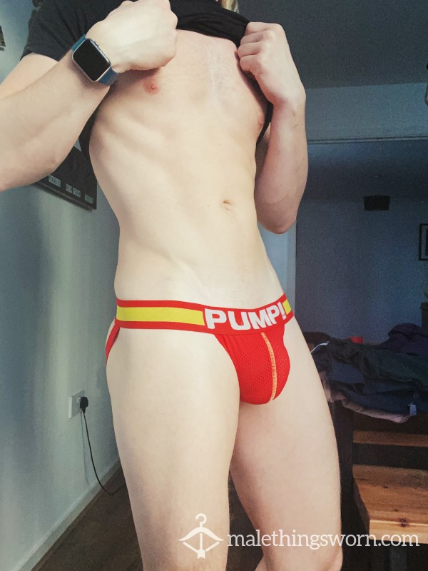 Worn PUMP Red & Yellow Jockstrap