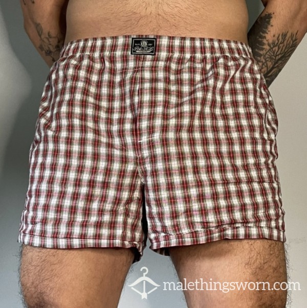 Worn Ralph Lauren Boxers (red And White)