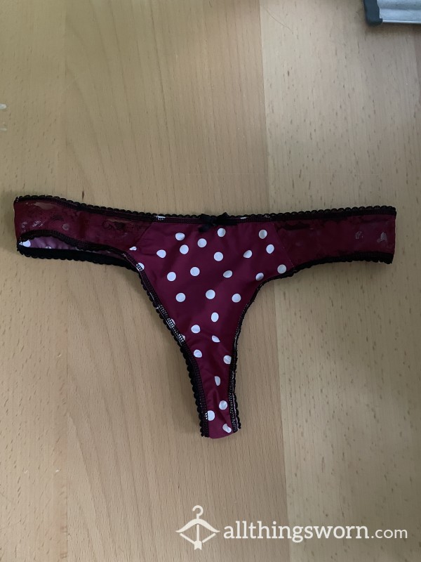 Worn Red Poka-dot Panties