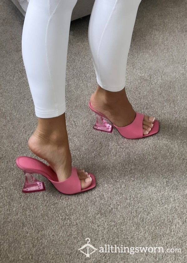 Worn Satin S**y Mule Heels