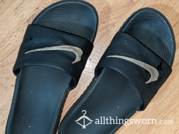 Worn Nike Slides