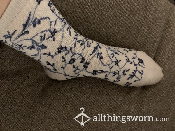 Worn Socks With Flowers