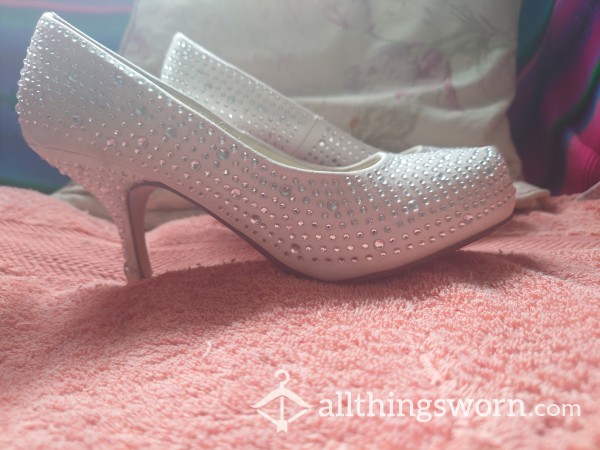 Worn Sparkly High Heels Size 5