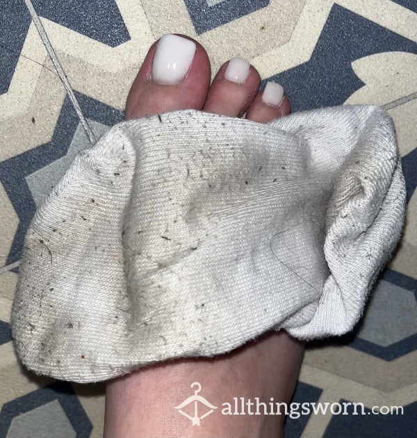 Worn White Ankle Socks