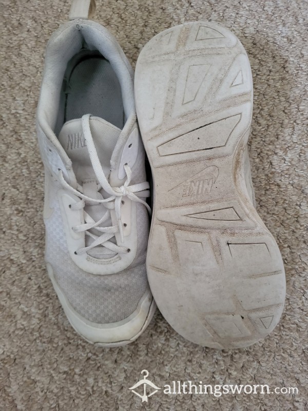 Worn White Nike Gym Trainers