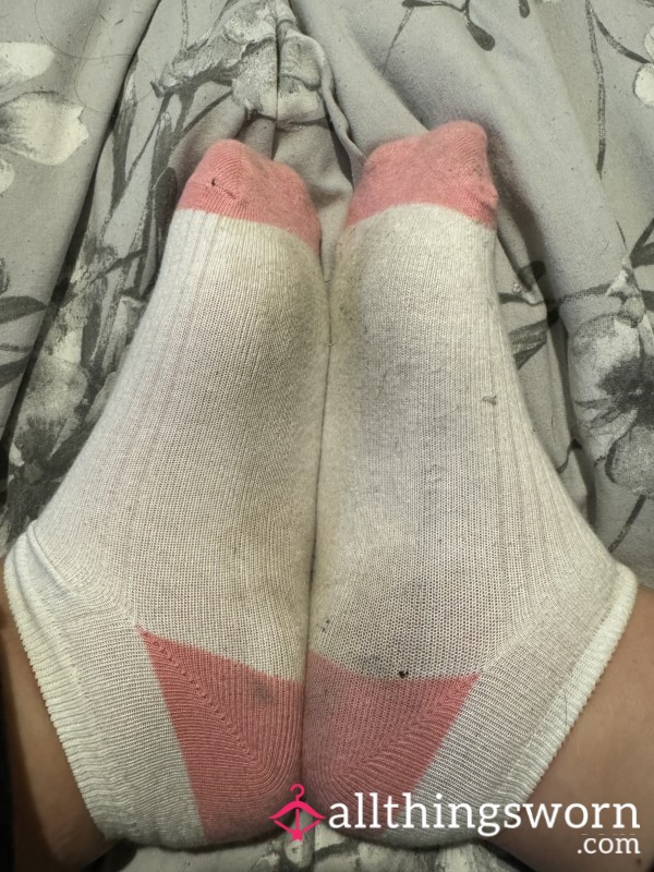 Worn White Trainer Socks