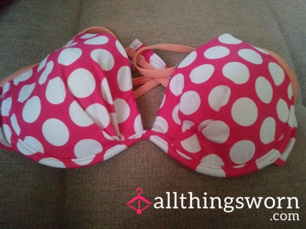 XL(34E-ish) - Polka Dot Bikini Top