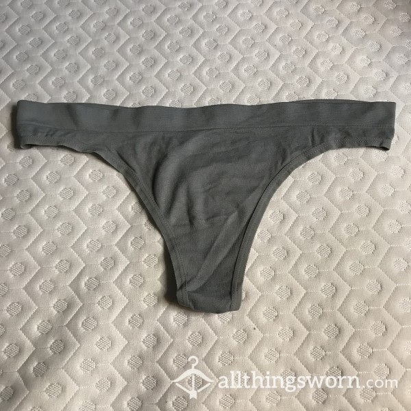 XL/XXL Gray Nylon And Spandex Thong [BBW]